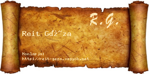 Reit Géza névjegykártya